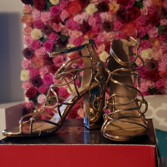 Charlotte Russe Shoes - Rose Gold Metallic Heels